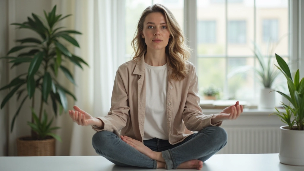Специалист по управлению стрессом, демонстрирующий технику медитации и релаксации